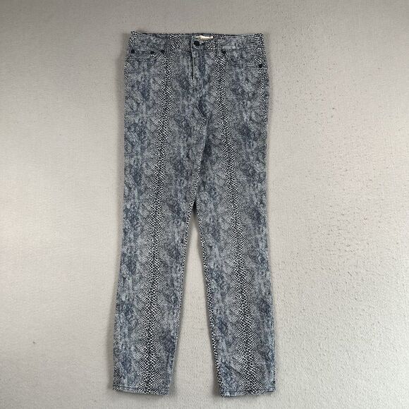 Tory Burch Blue Snake Skin Print Skinny Straight Leg Mid Rise Womens Jeans‎ 29 - Picture 11 of 16